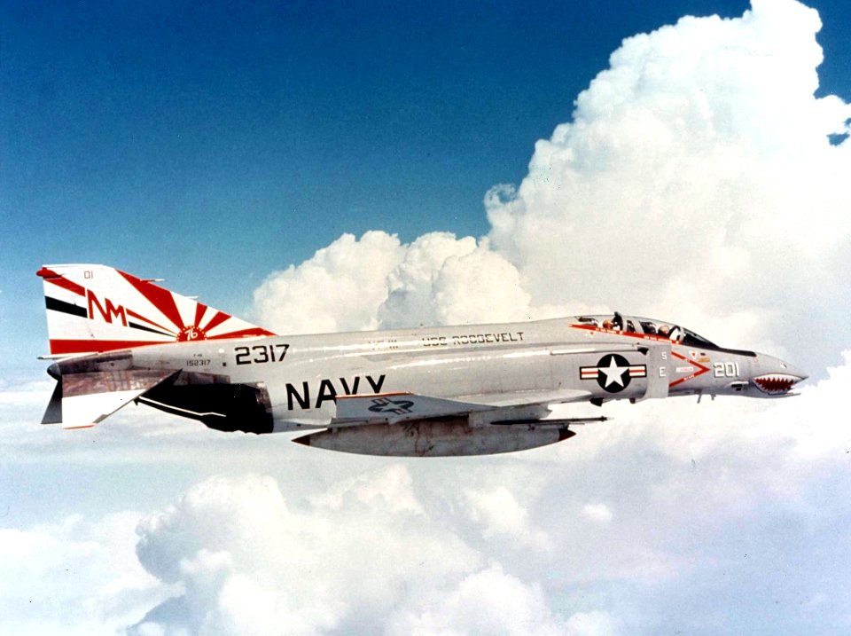 F-4N Phantom of VF-111 in flight in 1976