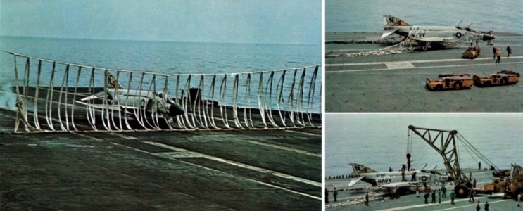 F-4J VF-21 barrier crash on USS Ranger (CVA-61)