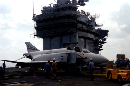 F-4N used for fire-fighting on USS Roosevelt (CVN-71) 1987