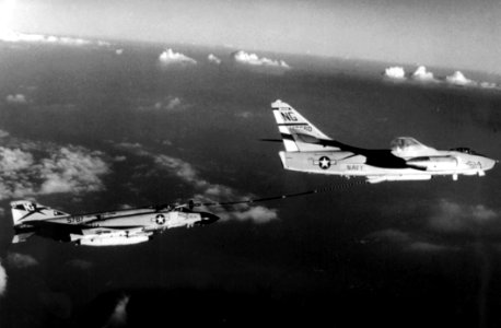 F-4J VF-96 being refueled by EKA-3B off Vietnam c1972
