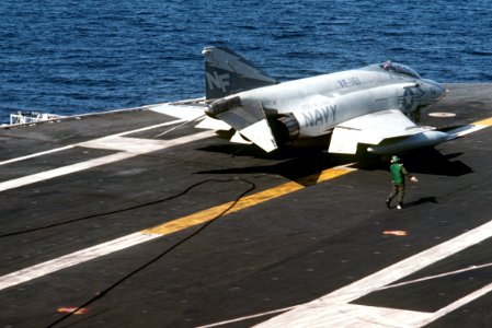 F-4S VF-161 after landing USS Midway (CV-41) 1981