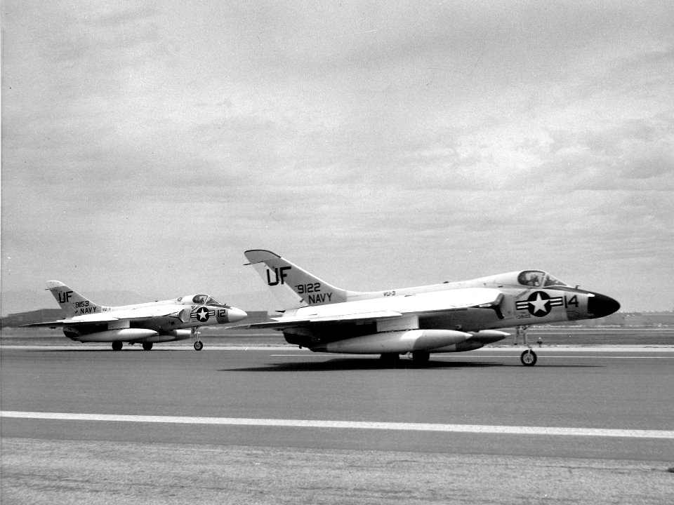 F-6A Skyrays of VU-3 taking off c1963