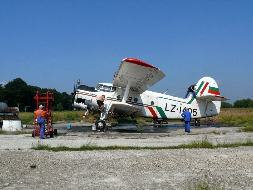 Agricultural aircraft biplane airport