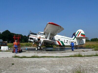 Agricultural aircraft biplane airport