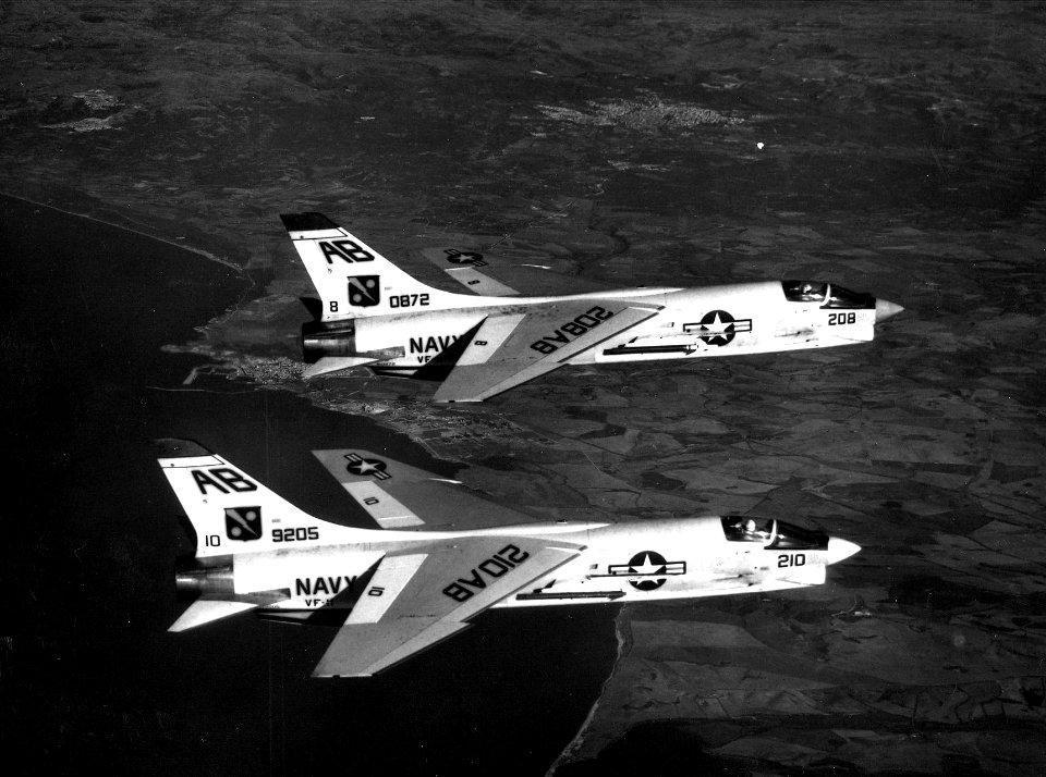 F-8E Crusaders VF-11 in flight 1965
