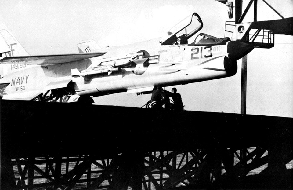 F-8E of VF-53 on USS Ticonderoga (CVA-14) in 1964