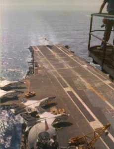 F-8J landing CVA-34 1970