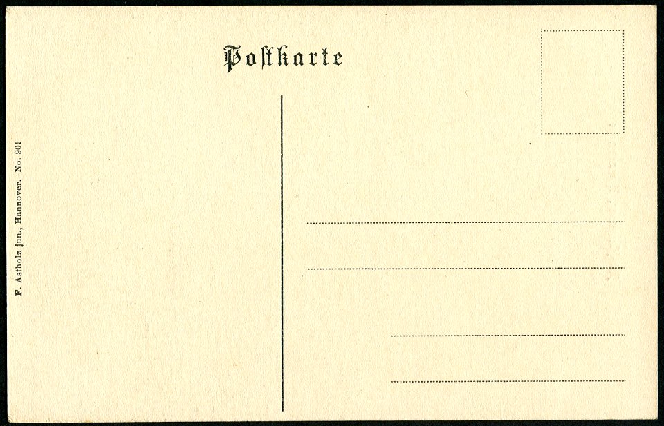 F. Astholz jun. AK 0901 Alt-Hannover, Kreuzstraße, Adressseite (sogenannte geteilte Rückseite)