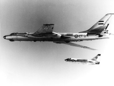 F-8H Crusader of VF-13 escorts Egyptian Tupolev Tu-16 in May 1969