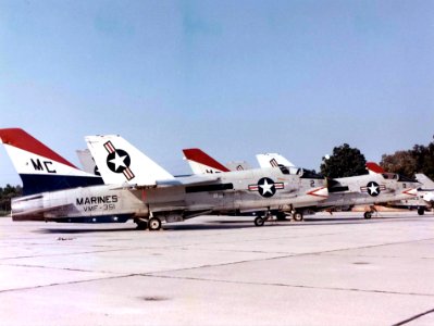F-8K Crusaders of VMF-351 parked