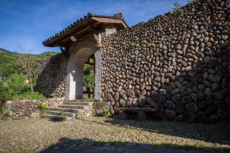 Gate walled door stone wall