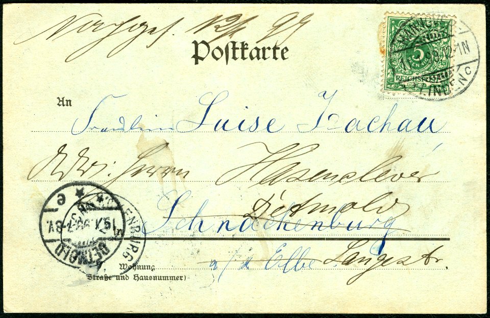 F. Astholz jun. AK 0128 Linden-Hannover, Blick von der Ihmenbrücke, Adressseite