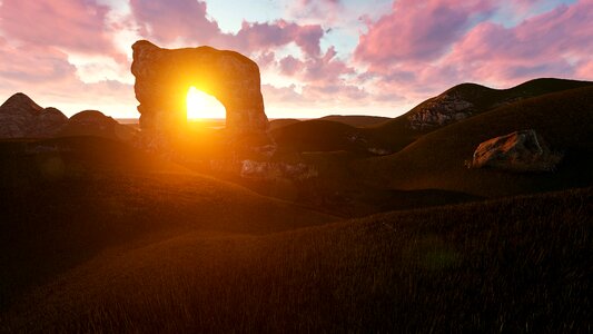 Landscape dusk light