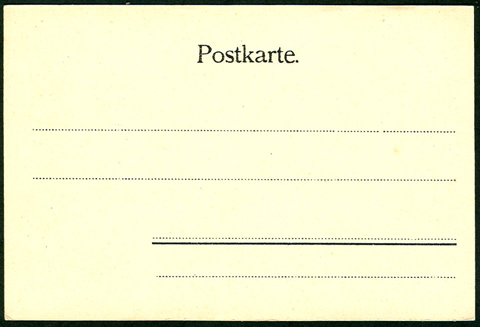 F. Astholz jun. AK, Hannover. Villa an der Hohenzollernstrasse. Zur Erinnerung an die Heimkehr des Grafen von Waldersee aus China im August 1901, Adressseite (sogenannte ungeteilte Rückseite) der Ansichtskarte