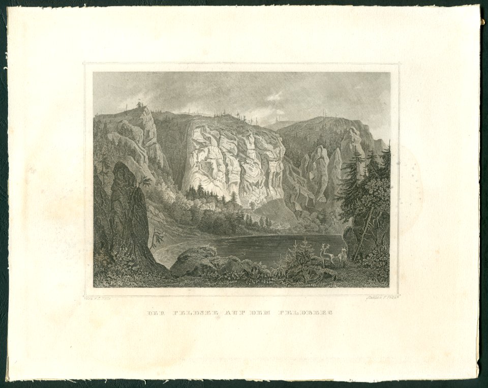 F. Foltz nach R. Höfle - Der Feldsee auf dem Feldberg, Stahlstich um 1850. Ansichtsseite