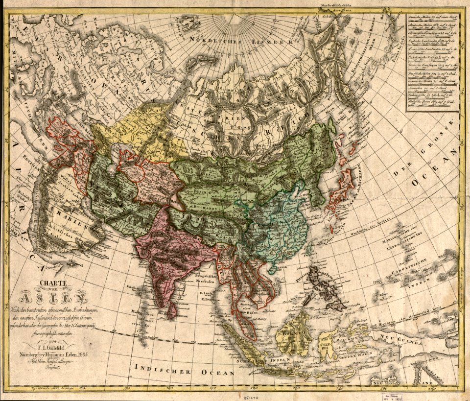 F. L. Güssefeld, Map of Asia, 1805