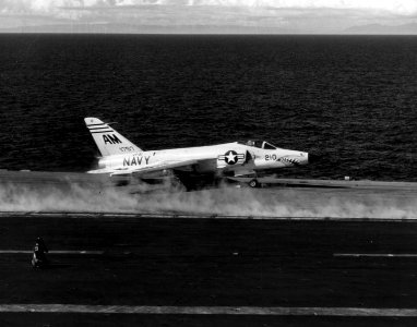 F11F-1 Tiger of VF-21 on USS Ranger (CVA-61) in November 1957
