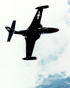 F2H-2 Banshee in flight near Naval Air Station Patuxent River, circa in the early 1950s (NH 101800-KN)
