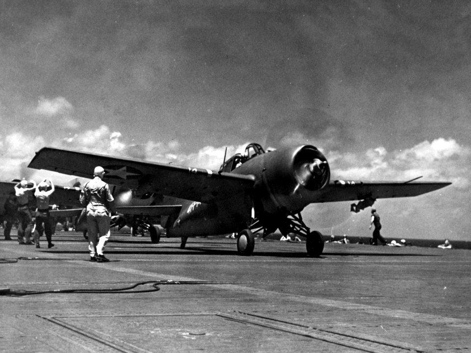F4F-3 Wildcat of VF-41 on USS Ranger (CV-4) in 1942 (NNAM.1996.253.7386.007)