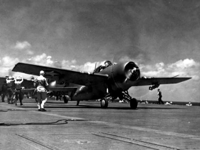 F4F-3 Wildcat of VF-41 on USS Ranger (CV-4) in 1942 (NNAM.1996.253.7386.007)