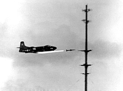 F3D-1 Skyknight launches Sparrow missile in 1950