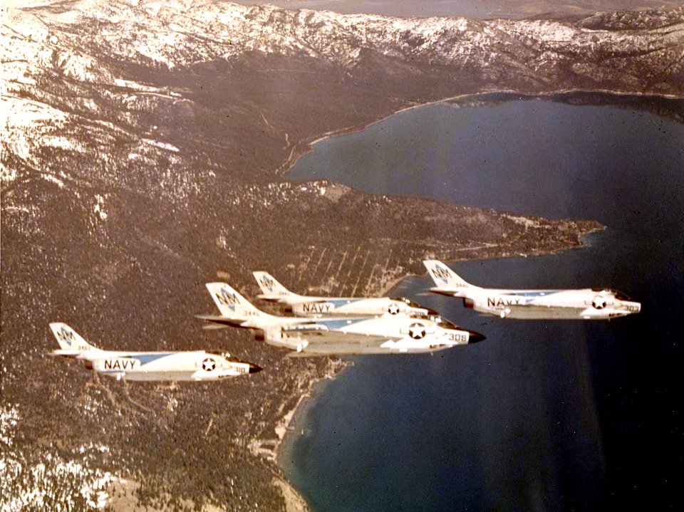 F3H-2 Demons of VF-193 in flight c1958