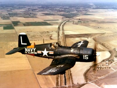 F4U-4 Corsair of NARTU Los Alamitos in flight c1950