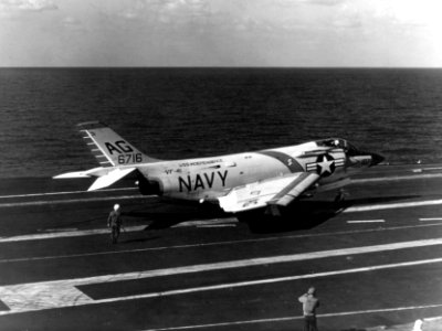 F3H-2 of VF-41 landing on USS Independence (CVA-62) 1961