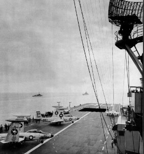 F2H-4s of VF-11 on USS Coral Sea (CVA-43) c1956