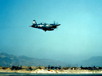 F4U-4 of VMF-214 takes off from Pusan 1951
