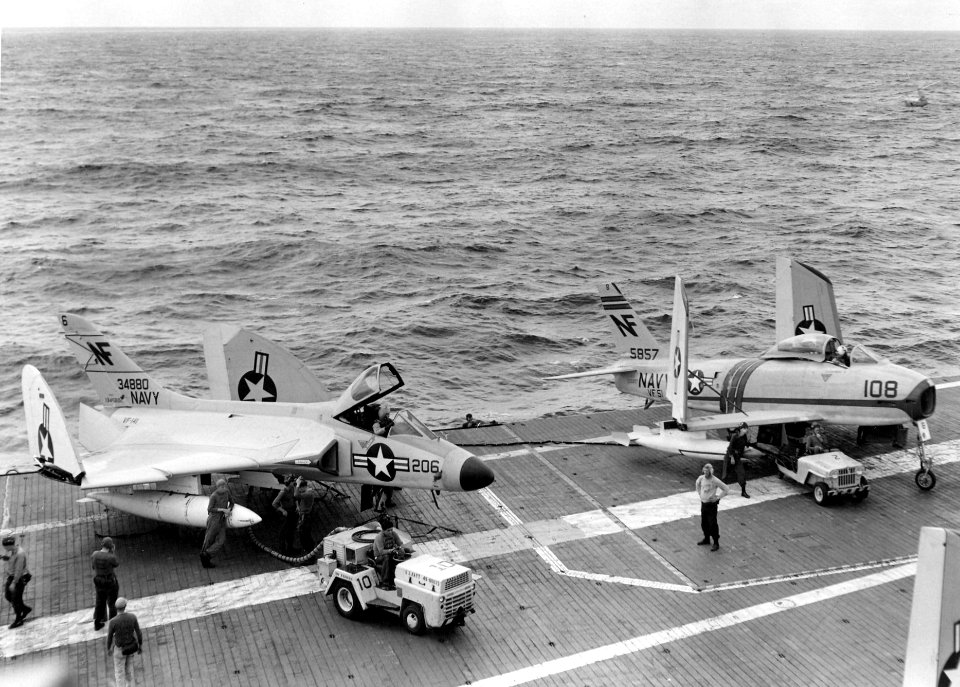F4D VF-141 and FJ-3 VF-51 on CVA-31 1957