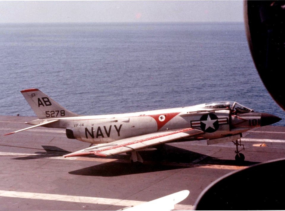 F3H-2 of VF-14 on USS FD Roosevelt (CVA-42) in 1960