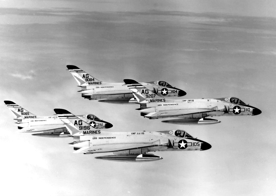 F4D-1 Skyrays of VMF(AW)-115 over the Med in 1962