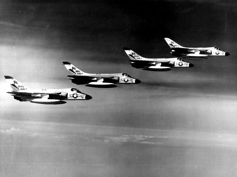 F4D-1 Skyrays VF-13 in flight 1962