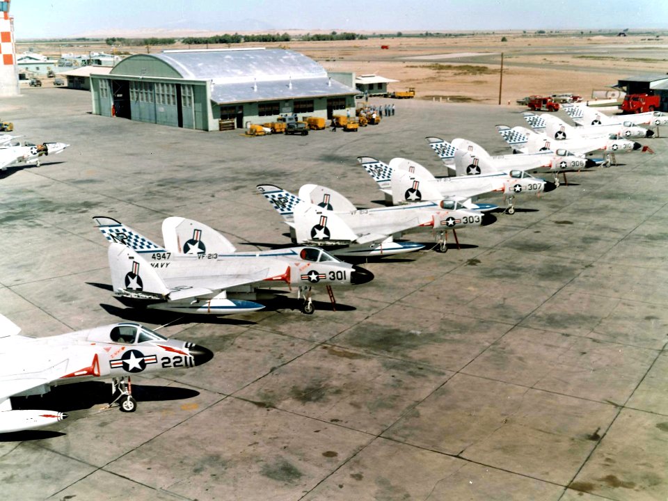 F4D-1 Skyrays of VF-213 parked c1958