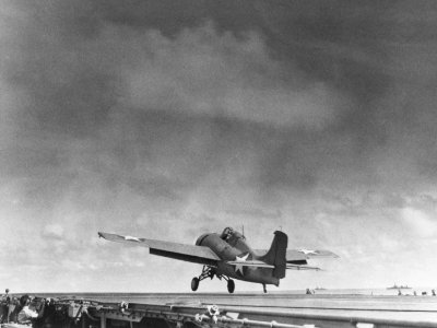 F4F VF-6 taking off from USS Enterprise (CV-6) 1942 photo