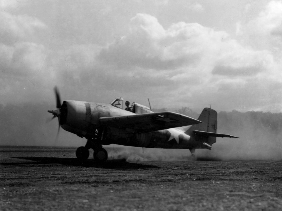 F4F-4 Wildcat taked off from Henderson Field 1943