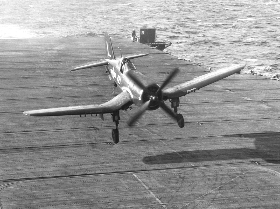 F4U-4 of VA-74 landing aboard USS Philippine Sea (CV-47) 1949