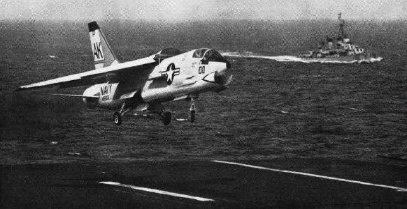 F8U-1 VF-103 landing CVA-59 NAN1-59