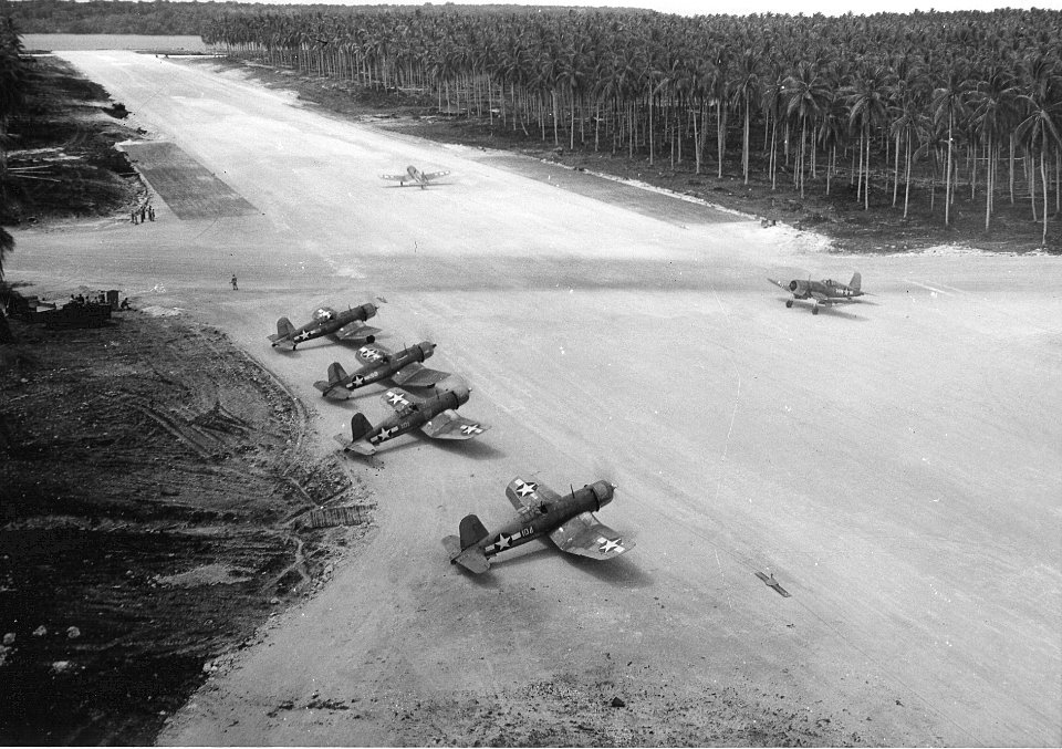 F4U Corsairs of VMF-123 on the Russell Islands 1943