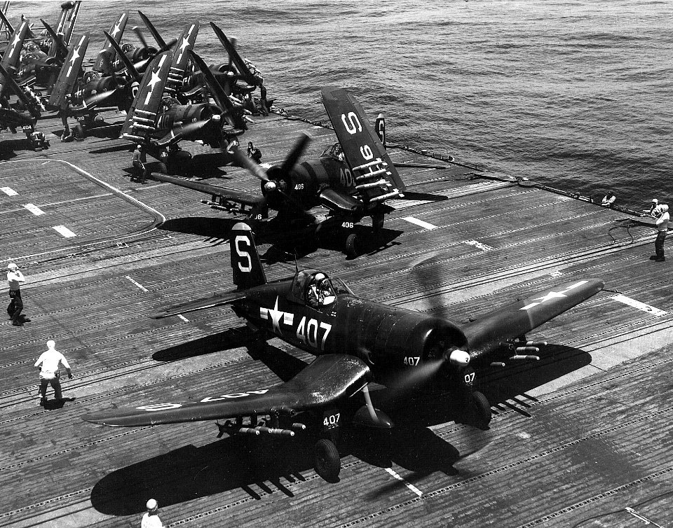 F4U-4B of VF-54 on USS Valley Forge (CV-45) in 1950