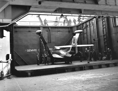 F9F in elevator CV-31 1952