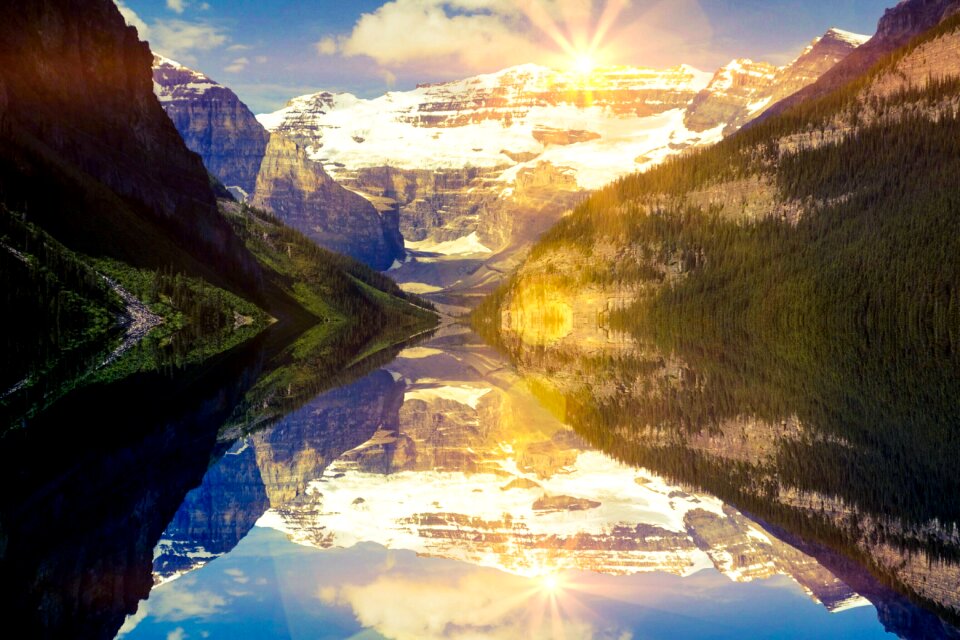 Landscape mountain lake