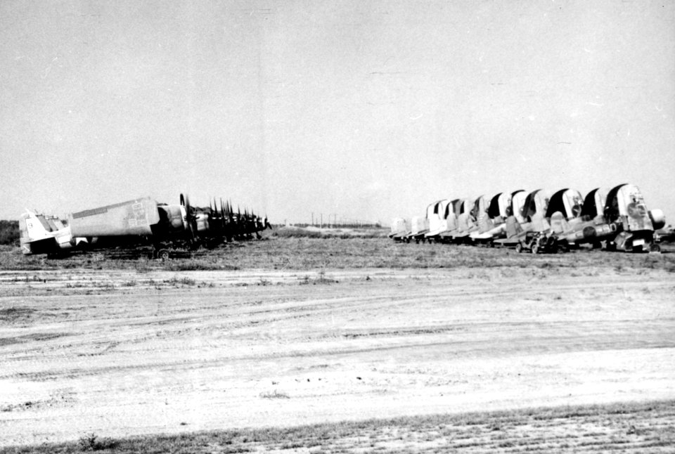 F6Fs and F4Us for repair at Point Mugu