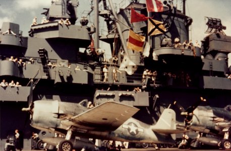 F6F-3 Hellcats aboard USS Yorktown (CV-10) on 31 August 1943 (80-G-K-14833)
