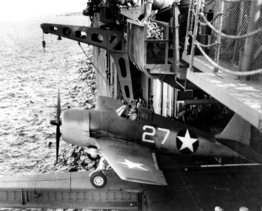 F6F hangar catapult USS Yorktown