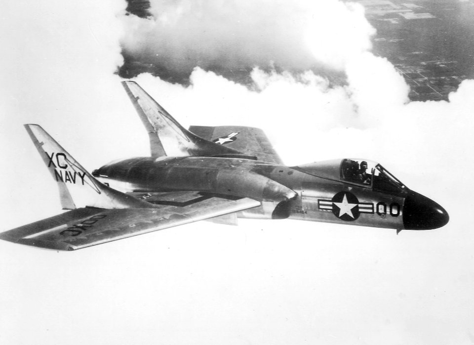 F7U-3 Cutlass of VX-3 in flight c1955