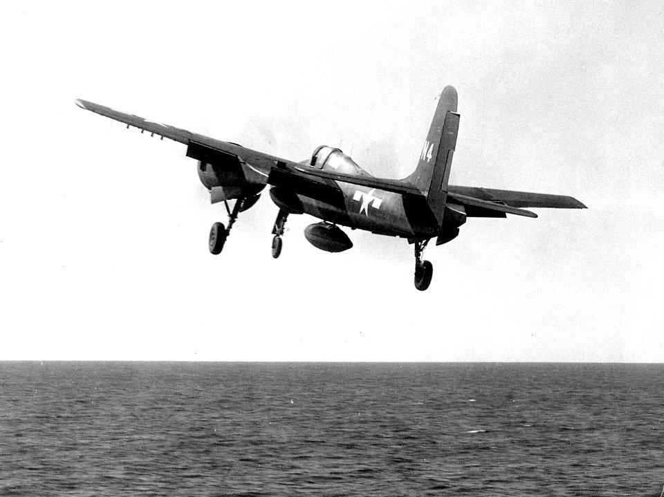 F7F-3N Tigercat taking off for Ford Island 1946