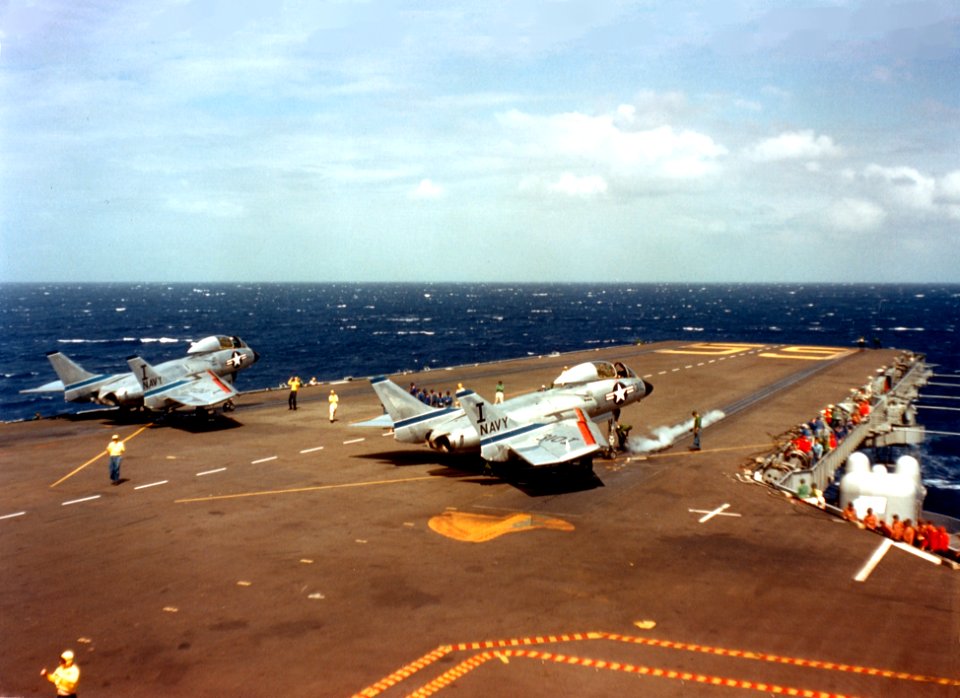 F7U-3Ms of VA-86 on USS Forrestal (CVA-59) 1956
