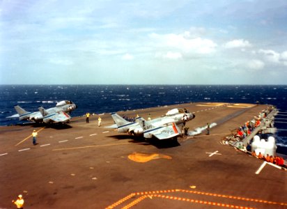 F7U-3Ms of VA-86 on USS Forrestal (CVA-59) 1956